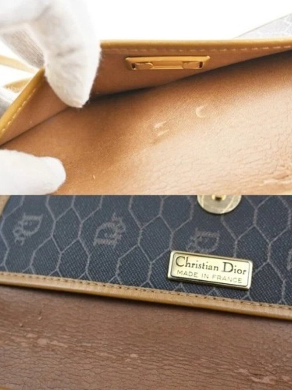 CHRISTIAN DIOR Logo Honeycomb Mini Shoulder Bag PVC Leather BLack GHW 61CA697 - Picture 15 of 15